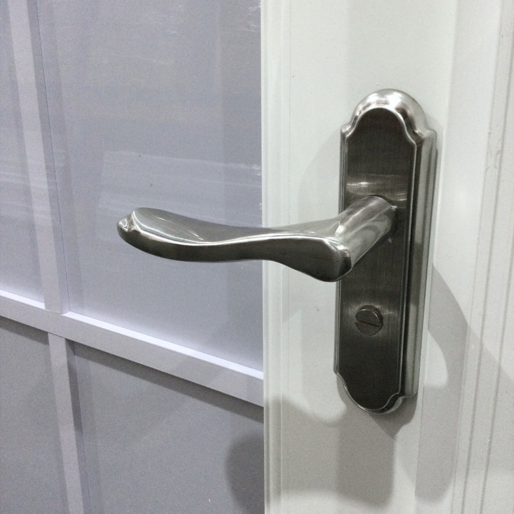 PUERTAS UPVC 2X7 CON MARCO 75MM BLANCO IZQUIERDA PLG01 CON BISAGRAS Y CERRADURA