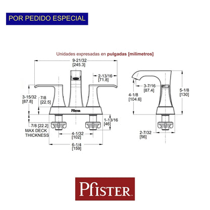 LLAVE DE LAVAMANOS 4 PULGADAS BARI CROMO 048BALC