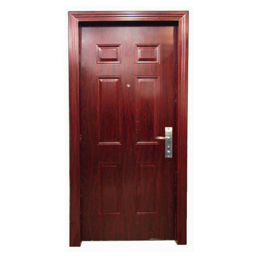 PUERTA MULTIPUNTOS GALVANIZADA 6 PANELES 3 PIES X 7 PIES  ACABADO MADERA IZQUIERDA SECURE