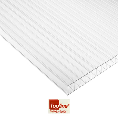 LAMINA DE POLICARBONATO ALVEOLAR 4 PIES X 10 PIES X 6MM TRANSPARENTE