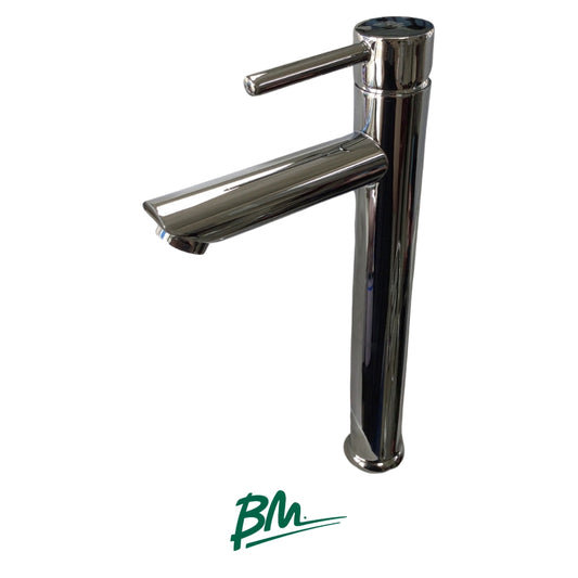 LLAVE PARA LAVAMANO MODELO TOKIO DE CUELLO ALTO CON ACABADO CROMO BM-002