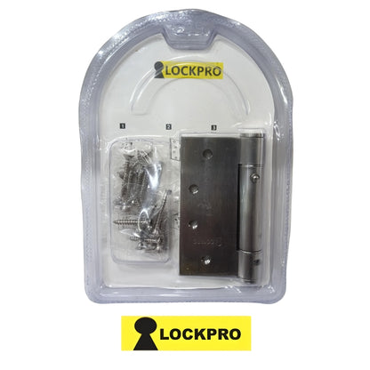 BISAGRA ACERO INOX CON RESORTE 4 Pulg X 4 Pulg 3 mm ESPESOR PAR LOCKPRO