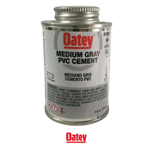 PEGAMENTO PARA PVC GRIS 1/4 PINTA (4 OZ) OATEY