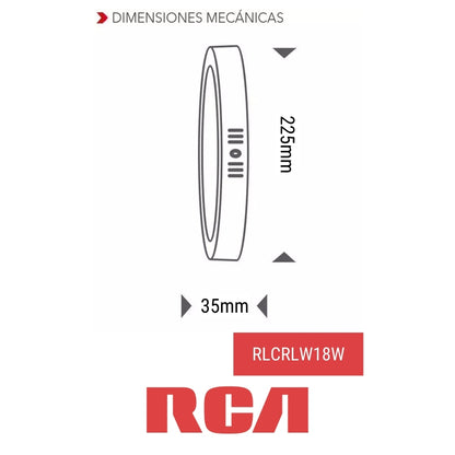 PANEL LED SOBREPUESTO REDONDO LUZ CALIDA  18W 85-277V 1260LM RCA (RLCRLW18W)